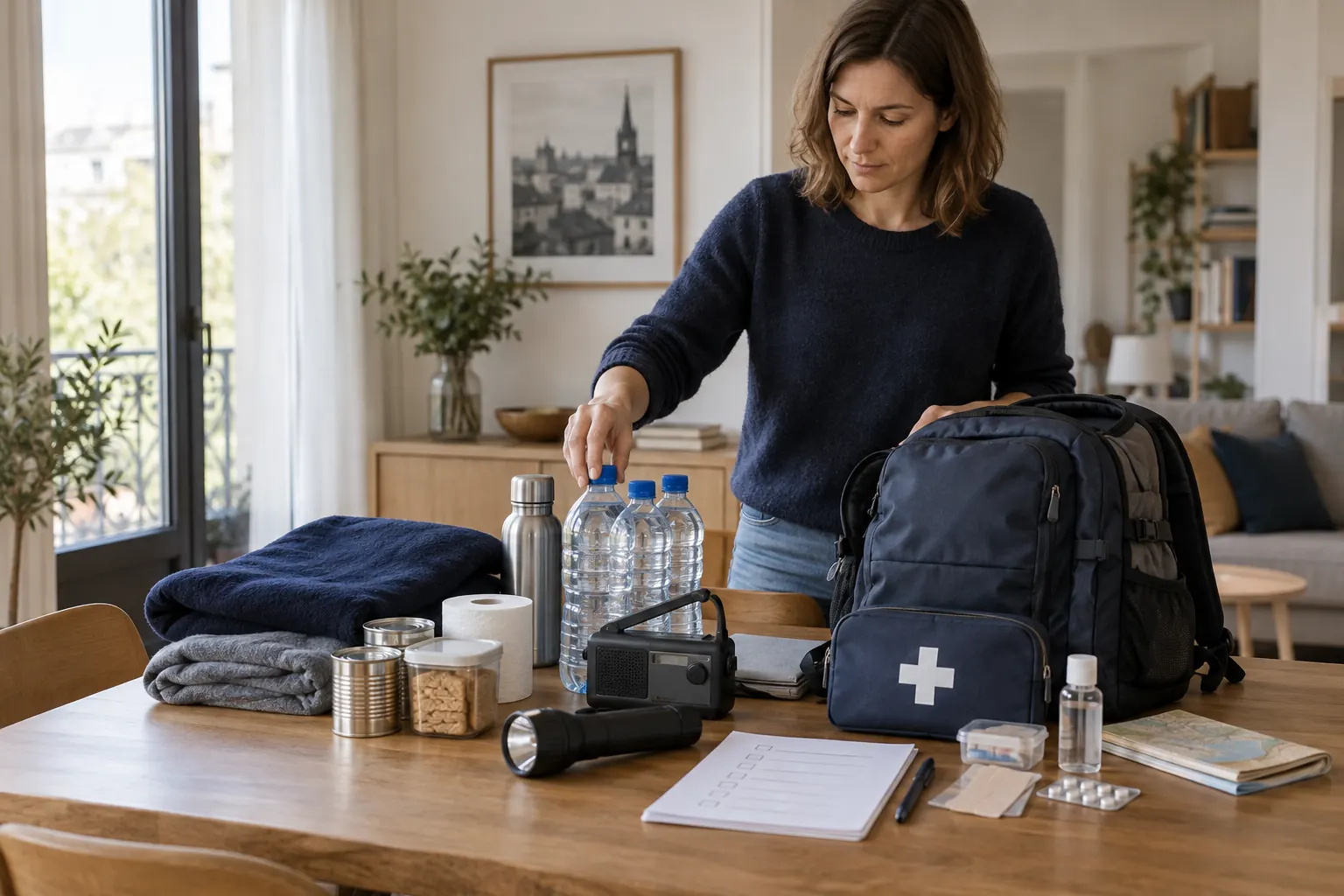 Préparation méthodique d’un kit d’urgence 72 heures au domicile