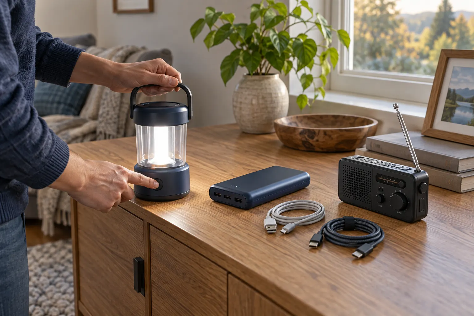 Contrôle d’une lampe, d’une batterie et d’une radio de secours